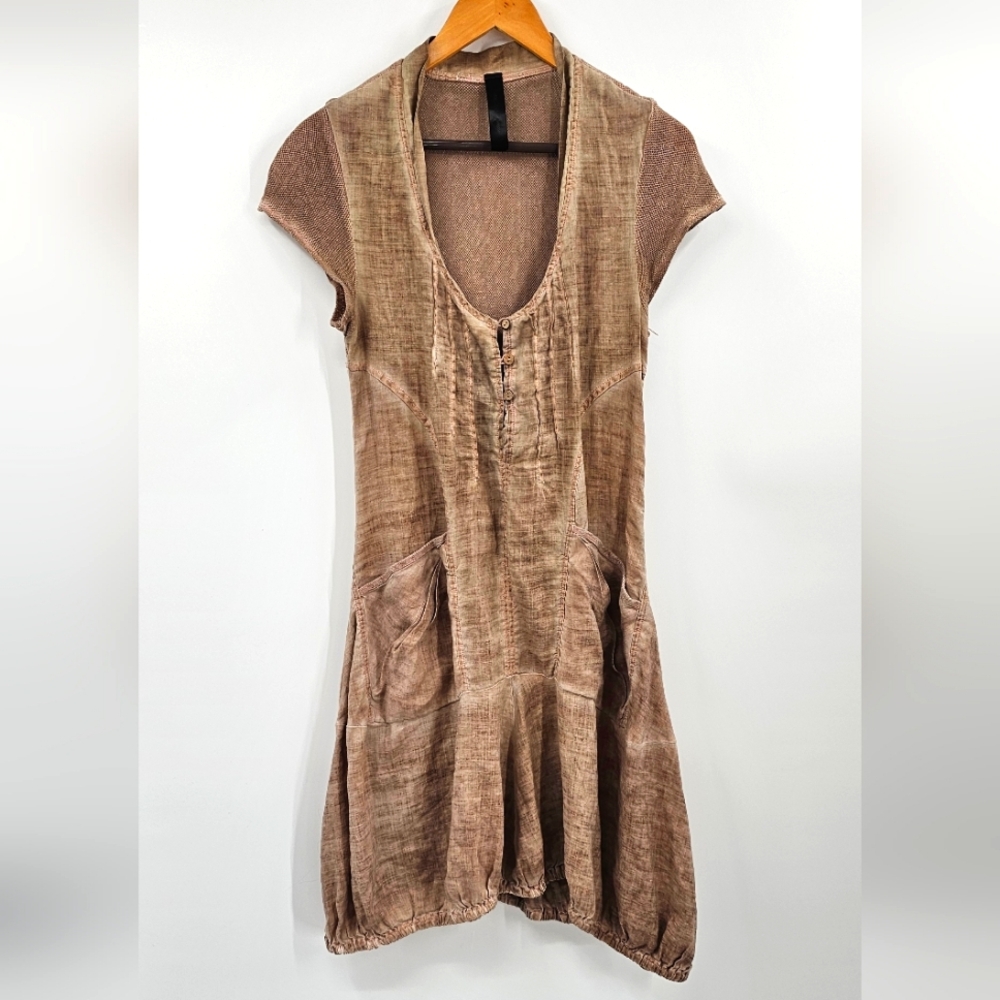Dance In Paris Lagenlook Rustic Brown Dress